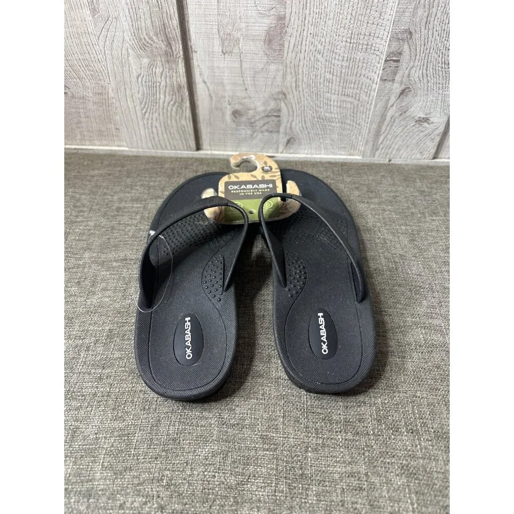 Okabashi Womens Black Flip-Flops Size M EU 38-39 US 7.5-8.5 Ergonomic Sandals - Picture 3 of 7